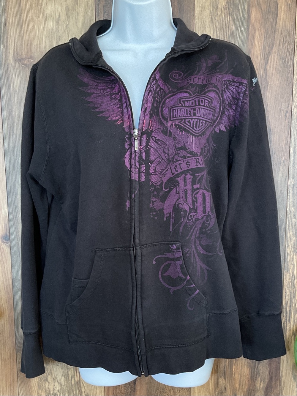 Harley-Davidson Munich Germany House of Flames Full Zip-Up Sweatshirt Jacket M